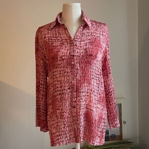 Jaipur LIKE NEW Pink Patterned Button-Down Shirt with Collar | Size M